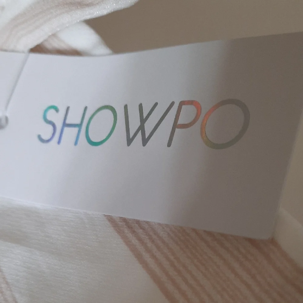 Showpo Camel and White Striped Maxi Jumpsuit. SZ 8 - Picture 2 of 15